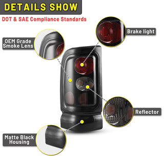 Winjet Tail Light: Fits Dodge Ram 1994-2002