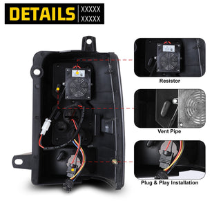 Winjet LED Tail Light Black/Smoke: Jeep Grand Cherokee 1993-1998