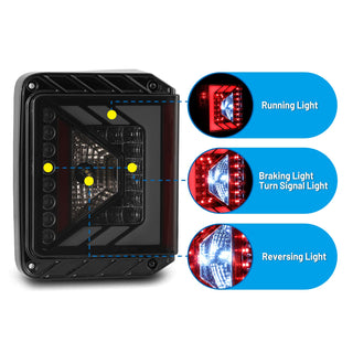 Winjet LED Tail Lights: Jeep Wrangler JK 2007-2018