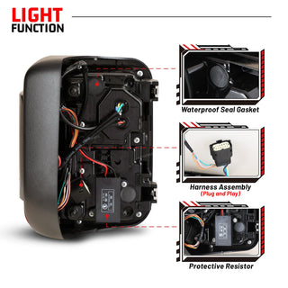 Winjet LED Sequential Tail Light: Jeep Gladiator JT 2020-2024 2.0L/3.6L