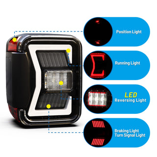 Winjet LED Sequential Tail Light: Jeep Gladiator JT 2020-2024 2.0L/3.6L