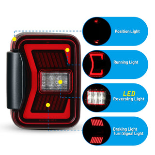 Winjet LED Sequential Tail Light: Jeep Gladiator JT 2020-2024 2.0L/3.6L