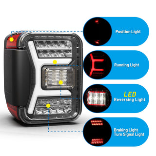 Winjet LED Sequential Tail Light: Jeep Gladiator JT 2020-2024 2.0L/3.6L