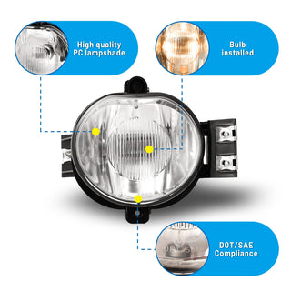 Winjet Replacement Fog Light Clear: Dodge Ram 1500/2500/3500 2002-2009
