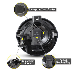 Winjet Replacement Fog Lights Clear: Dodge Challenger 2015-2016 3.6L/5.7L