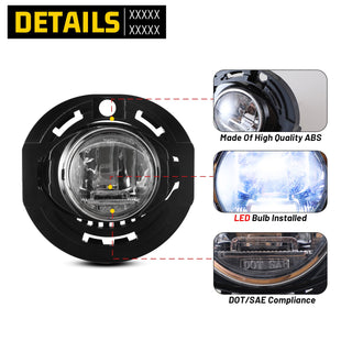 Winjet Fog Light Clear: Fits Dodge Charger 2015-2016 3.6L/5.7L Hemi/6.2L Hellcat
