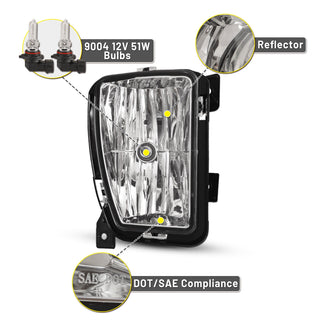 Winjet Replacement Fog Lights Clear: Dodge RAM 1500 2013-2023 3.6L/5.7L