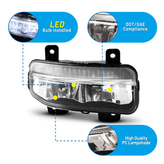 Winjet LED Fog Light Clear: Fits Ram 1500/2500/3500 2019-2024 3.6L/5.7L Hemi