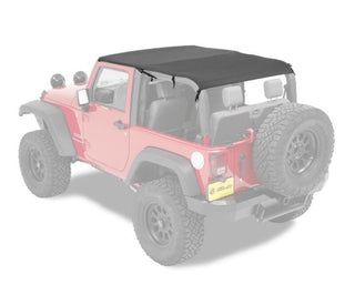Bestop Header Safari Cable Bikini Top (FRONT): Jeep Wrangler JK 2010-2018 3.8L/3.6L Black Diamond