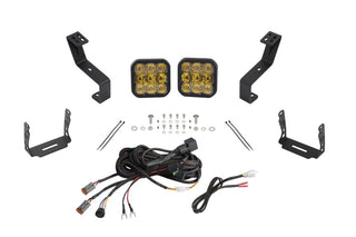 Diode Dynamics SS5 Bumper LED Pod Light Kit Yellow Combo: Ram 1500 2019-2024 5.7L/6.2L