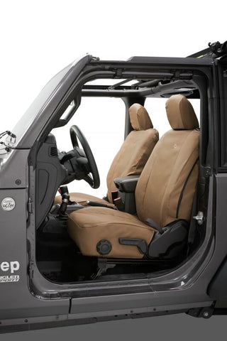 Bestop Front Seat Covers Tan (F&R): Jeep Wrangler JL 2018-2025 2.0L/3.6L