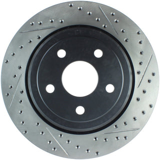 StopTech Rear Brake Rotor (REAR DRIVER SIDE): Dodge Durango (17-23) / Jeep Grand Cherokee (12-21) w/ Slotted and Drilled