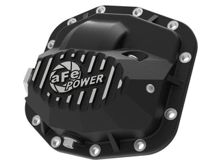 AFE Pro Series Front Differential Cover (Black w/Machined Fins): Jeep Wrangler JL 2018 - 2025 (w/ Dana M186)
