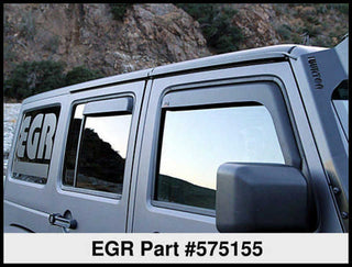 EGR Matte Black In-Channel Window Visors Set of 4: Jeep Wrangler JK Unlimited (07-18) / Grand Cherokee (05-10)