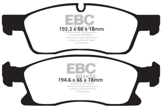 EBC Bluestuff Street and Track Day Brake Pads: Dodge Durango (2011-2023) / Jeep Grand Cherokee (2011-2019)