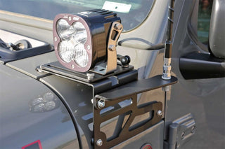 Fabtech Antenna Light Bracket Kit: Jeep Gladiator (20-24) / Wrangler (18-24)