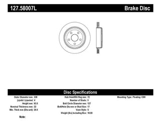 StopTech Slotted and Drilled Sport Brake Rotor (FRONT): Fits Most Hemi Models