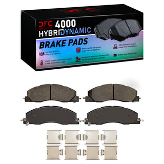 DFC 4000 HybriDynamic Brake Pads and Hardware Kit (FRONT): Fits Dodge/Ram 2009-2018 5.7L/6.7L Diesel