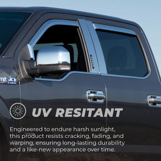 Putco Element Chrome Window Visors (SET OF 4): Fits Most Ram 1500 Crew Cab Models (2019-2026)