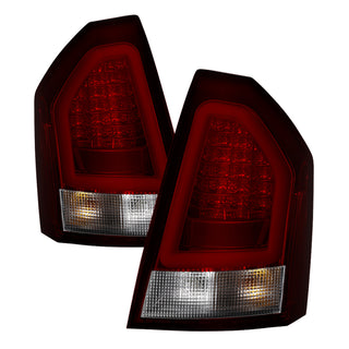 Spyder 05-07 Chrysler 3000C Version 2 Light Bar LED Tail Lights - Red Clear (ALT-YD-C305V2-LED-RC)