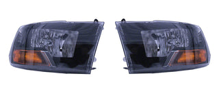 Raxiom 09-18 Dodge RAM 1500/2500/3500 Euro Style Headlights w/ Single Bulb- Blk Housing (Clear Lens)