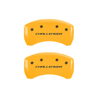 MGP 4 Caliper Covers Engraved Front & Rear Cursive/Challenger Black finish silver ch