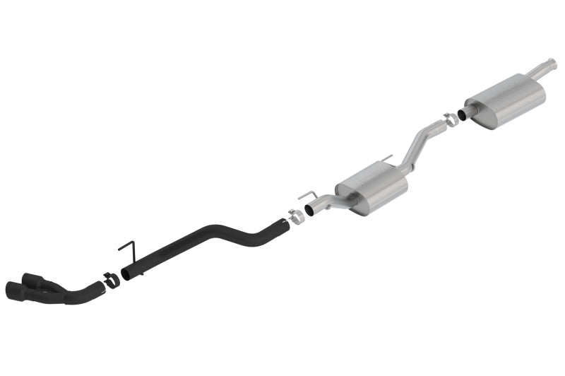 Borla Touring Cat-Back Exhaust System (Dual Side Exit, Black Tips): Jeep Gladiator JT 3.6L V6 2020 - 2025