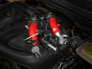 aFe BladeRunner 2-1/4in & 3in Aluminum Hot and Cold Charge Pipe Kit - Red: Jeep Grand Wagoneer / Ram 1500 3.0L Hurricane & 6.4L 392 2023 - 2026 (RHO Models)