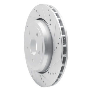 R1 Concepts Rear Right Drilled & Slotted Brake Rotor: Fits Dodge Durango / Jeep Grand Cherokee 2011-2026