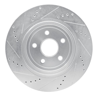 R1 Concepts Rear Right Drilled & Slotted Brake Rotor: Fits Dodge Durango / Jeep Grand Cherokee 2011-2026
