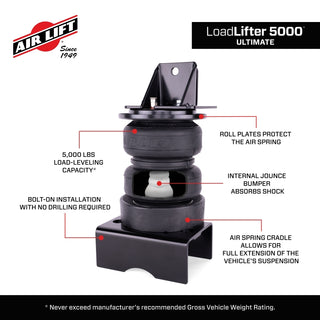 Air Lift Loadlifter 5000 Ultimate Air Spring Kit Internal Jounce: Ram 1500 6.2L TRX 2021-2024