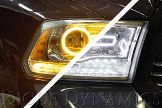 Diode Dynamics Dodge Ram Halo Lights LED Switchback Kit: Fits Ram 2013-2018 6.7L Diesel / 5.7L Hemi