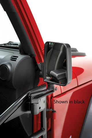 Bestop Chrome Cast Aluminum Door Mirror Set (F&R): Jeep Wrangler YJ 1991-1995 / TJ 1997-2006