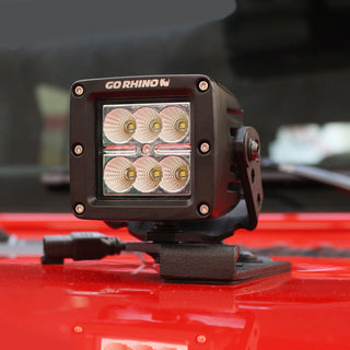 Go Rhino Light Mount 3in Cube: Fits Most Jeep Wrangler / Gladiator / Grand Cherokee Models (2005-2026)