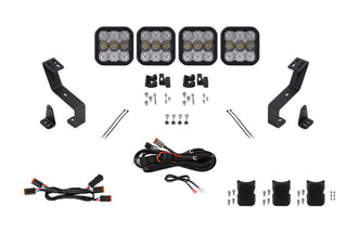 Diode Dynamics SS5 Grille CrossLink Lightbar Kit for 2019-Present Ram Sport - White Combo