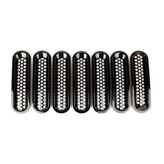 Rugged Ridge Perforated Grille Inserts: Jeep Wrangler JK 2007-2018 3.6L/3.8L V6