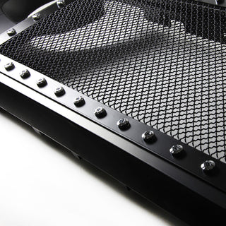 Spec D Matte Black Mesh Grille (Riveted Style): Jeep Wrangler JK 2007 - 2018
