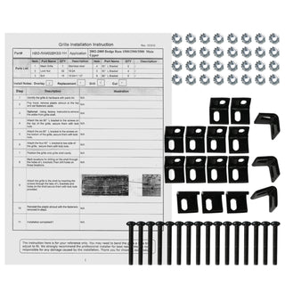 Spec D Stainless Steel Grille Insert (Rivet Style, Black Mesh): Dodge Ram 2002 - 2005