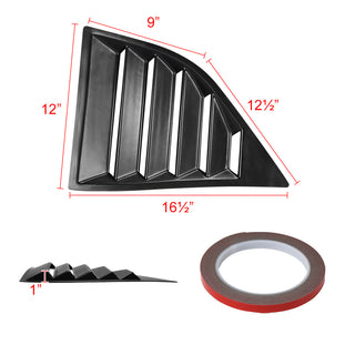 Spec D Matte Black Poly Window Louvers: Dodge Challenger 2008-2020