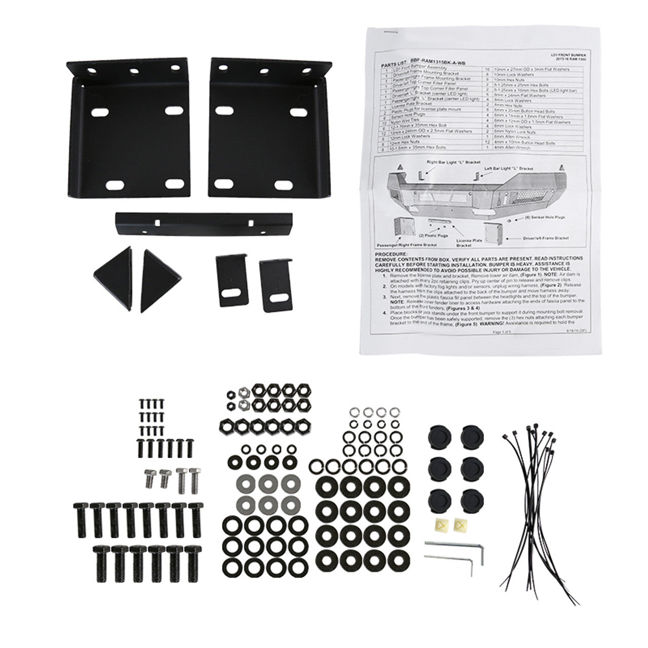 Spec D Heavy-Duty Steel Front Bumper w/ LED's: Ram 1500 2013 - 2018