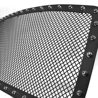 Spec D Stainless Steel Grille Insert (Rivet Style, Black Mesh): Dodge Ram 2002 - 2005