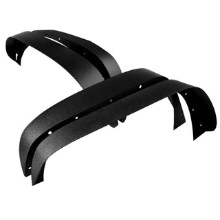 Spec D Flat Steel Fender Flares (Textured Black, 4pc): Jeep Wrangler JK 2007 - 2018