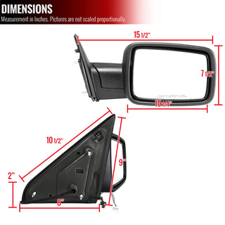Spec D Passenger Mirror (Manual-Fold, Black): Dodge Ram 1500 2009 - 2018