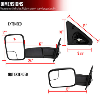 Spec D Power Towing Mirrors: Dodge Ram 2002 - 2009