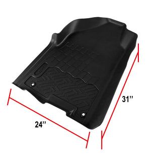 Spec D HD Rubber Front Floor Mats 2 PC: Dodge Ram Quad Cab 1500 2009-2018