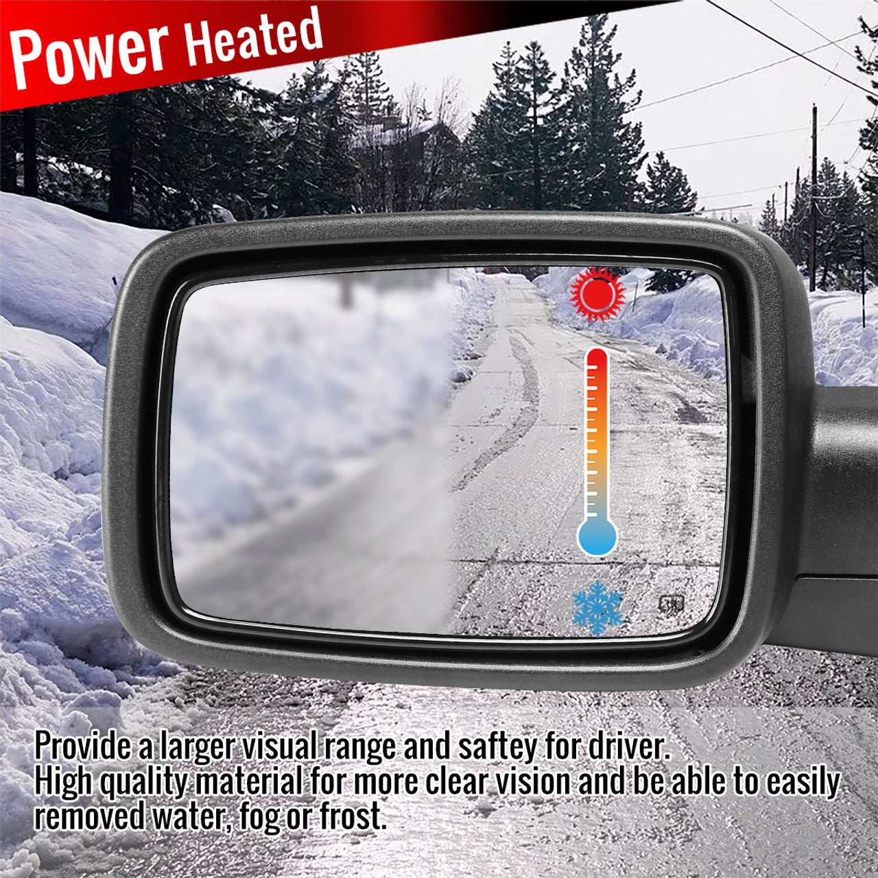Spec D Driver Mirror w/ Turn Signal Light & Puddle Light (Manual-Fold, Black): Dodge Ram 2009 - 2012