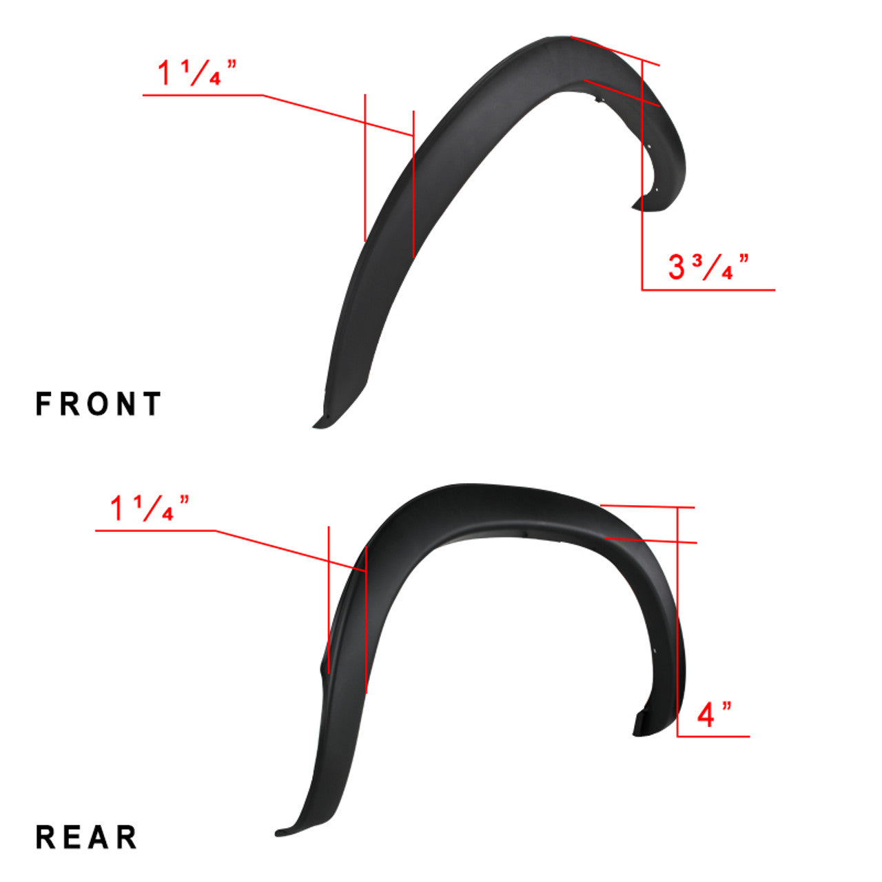 Spec D OEM Style Fender Flares (Black, 4pc): Dodge Ram 2002 - 2009