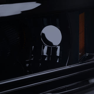 Spec D Dual Halo Projector Headlights Glossy Black Smoked Lens: Fits Ram 1500 / 2500 / 3500 2009-2024