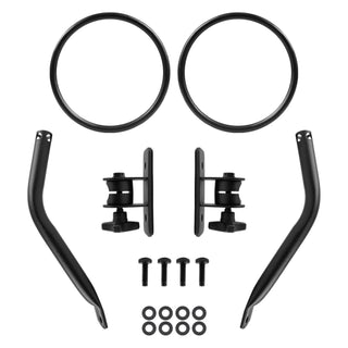 Spec D Side Mirrors (Round, Quick Release): Jeep Wrangler 1997 - 2018