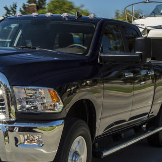 Spec D Mirrors SET w/ Clear LED (Manual-Fold, Black): Dodge Ram 2009 - 2012